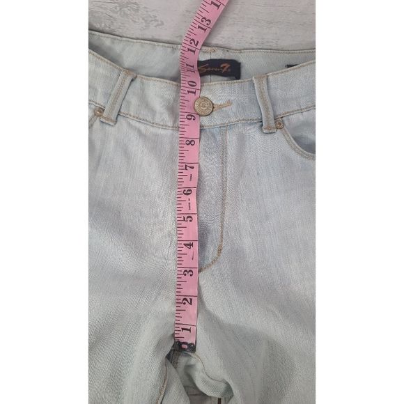 seven7 10 Sexy Flare Jeans Blue light Wash Distressed Denim Hippie Boho Hipster - Picture 5 of 9